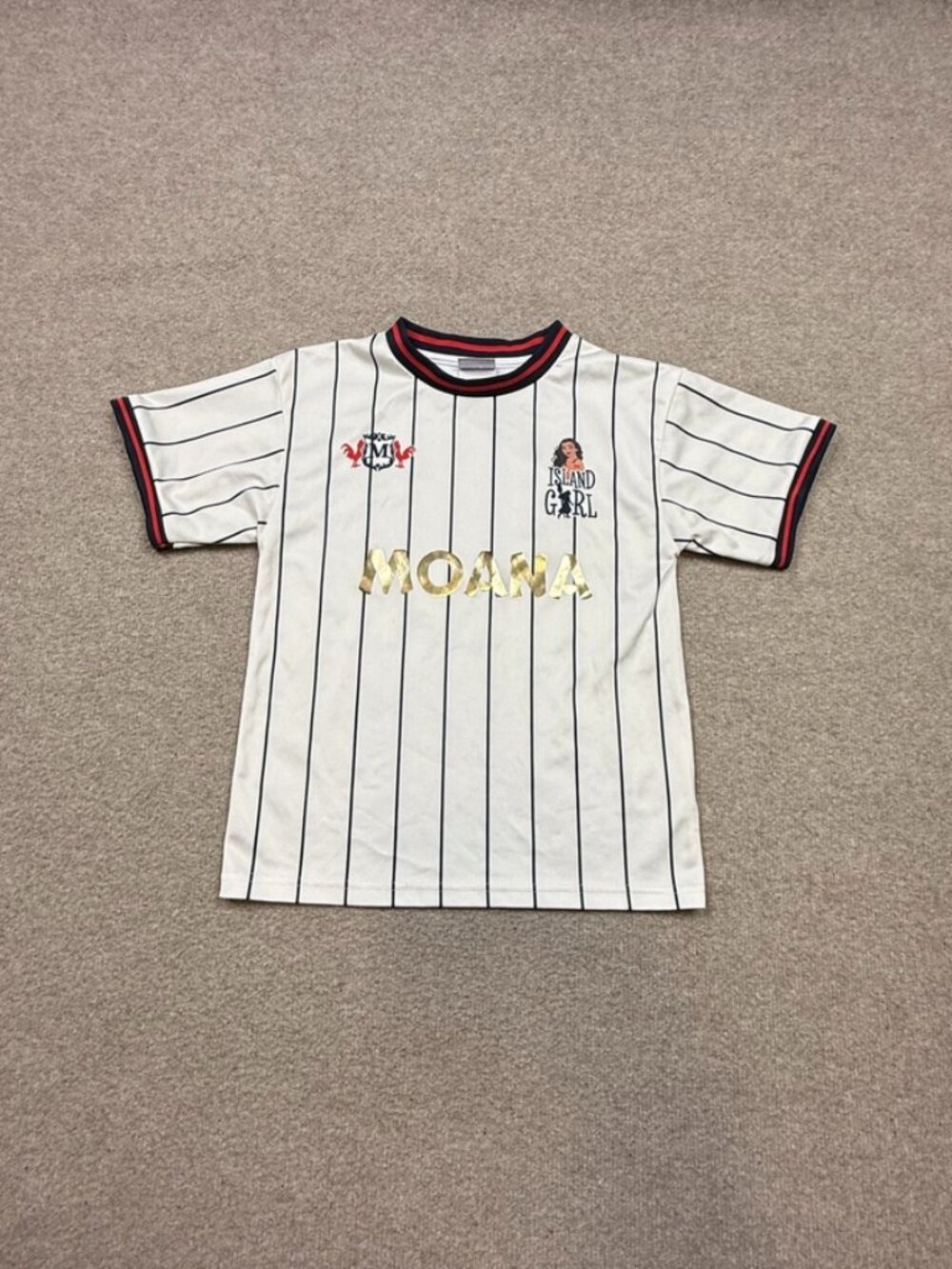 Moana Cotton On Soccer Jersey Girls Size 7T White Disney